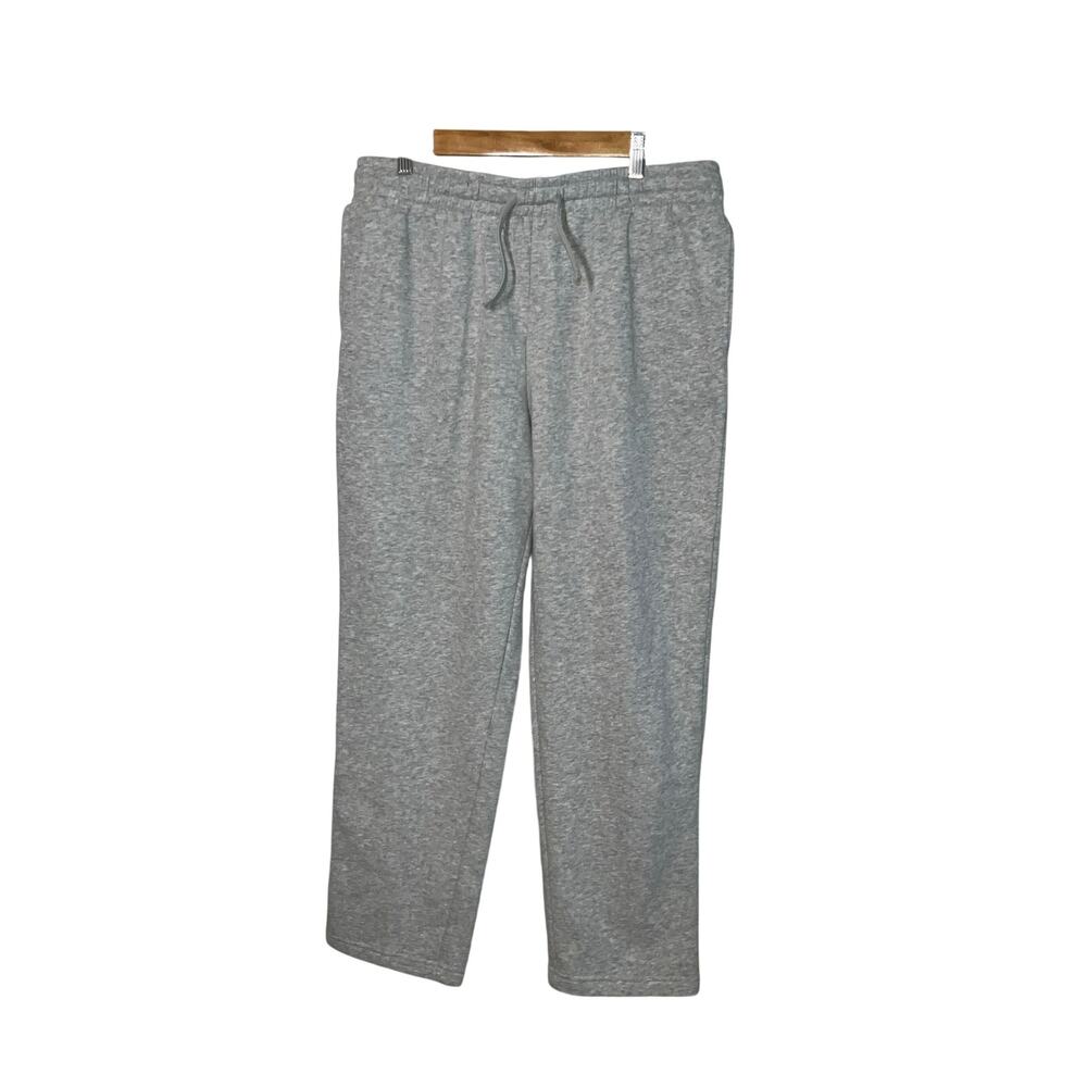 Tek Gear Gray Heather Open Hem UltraSoft Fleece Pants Size L